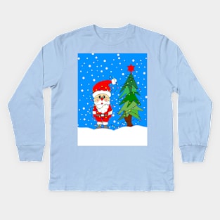 FUNNY Santa Claus And The Christmas Lights Kids Long Sleeve T-Shirt